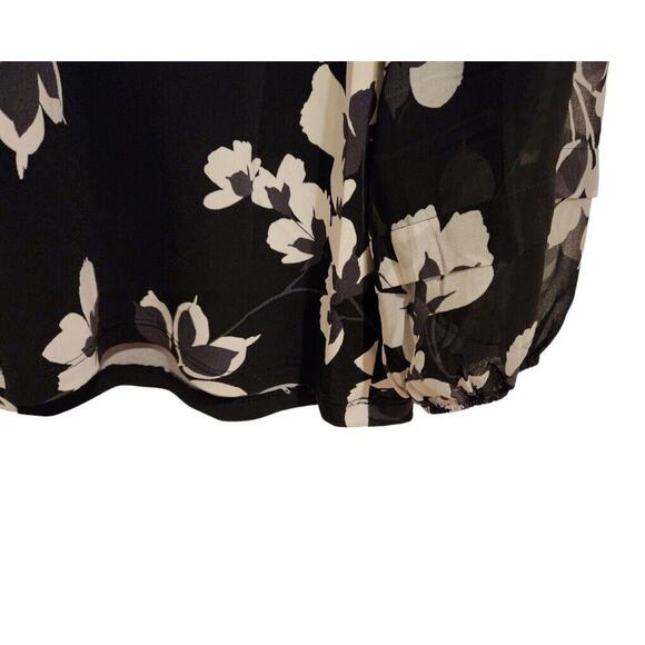 Calvin Klein Blouse Romantic Sheer Sleeve Dressy Floral V Neck Size Medium - Picture 6 of 12